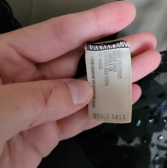 RARE VINTAGE Saks Fifth Avenue by designer Blanche Black Satin Chiffon Net Night - Picture 6 of 8